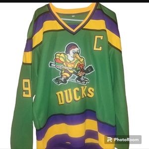 Custom Mighty Ducks stitched hokey jersey brand new.